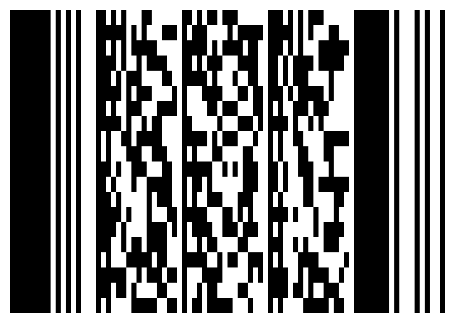 PDF417 encoding "WDBCA45D2HA327260" rendered with cellsize=10.