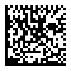 Data Matrix encodant l'URL GitHub de pyStrich, rendu avec cellsize=10.