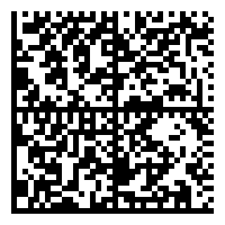 Data Matrix encodant « €5 親切にしろ 🐻‍❄️ » en UTF-8 (ECI 26).